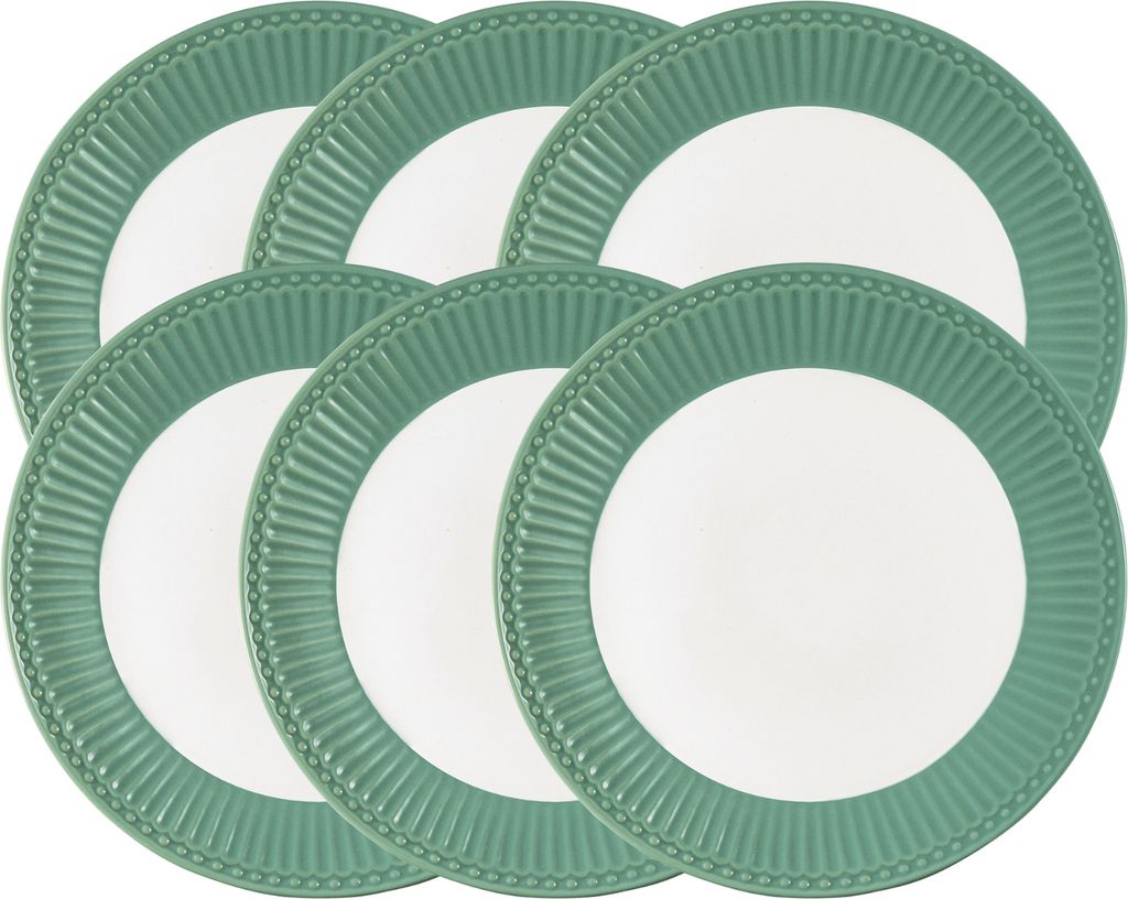 Greengate Alice Frühstücksteller dusty green 23 cm Set6