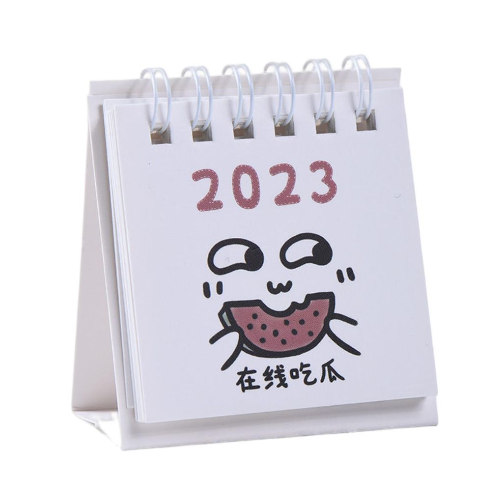 2023 Kalender Süßes Cartoon Muster Seite Drehen Notebook Desktop Orament 4 Styles Auto Büro Mini -Schreibtisch Kalender Dekoration Schreinbedarf-D