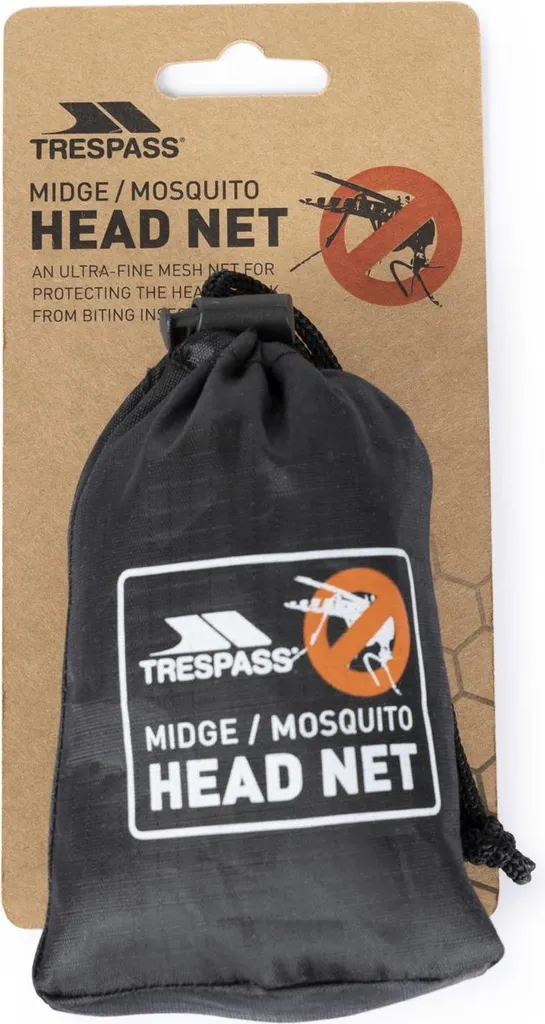 Filet de Tête Anti-Moucherons Trespass Noir - Maille Fine et Ultra Léger