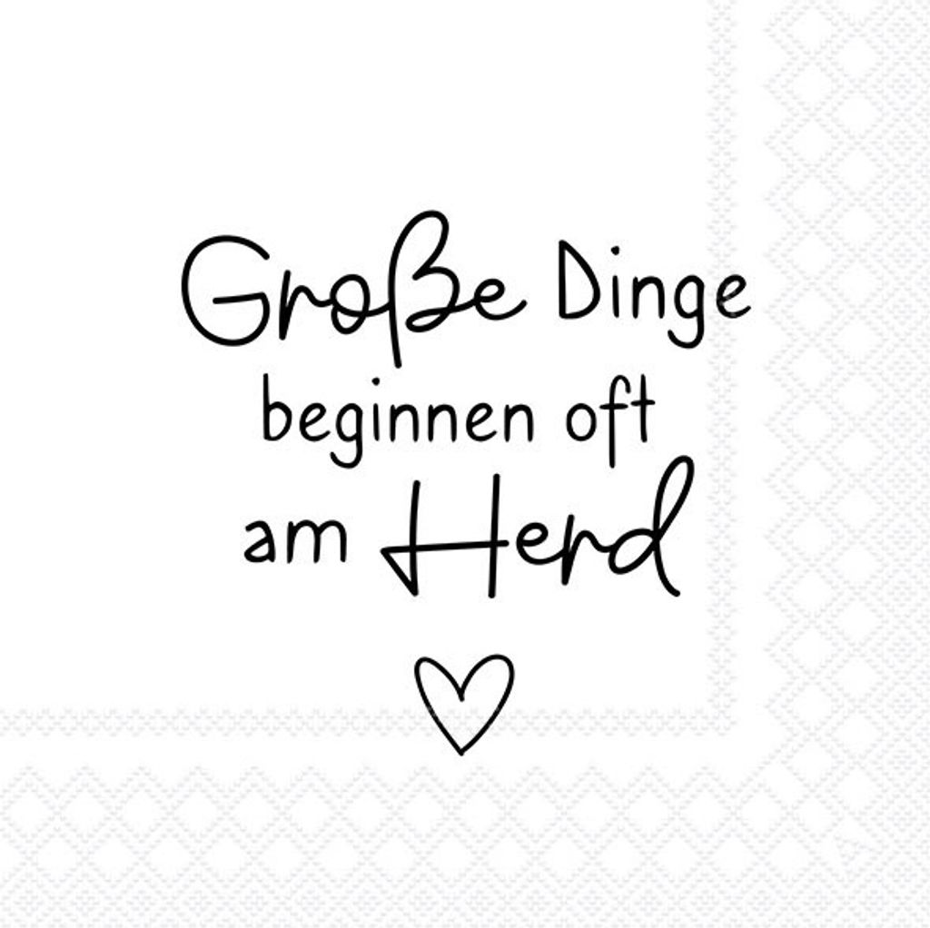 RP 20 Servietten Grosse Dinge - beginnen oft am Herd 33x33cm