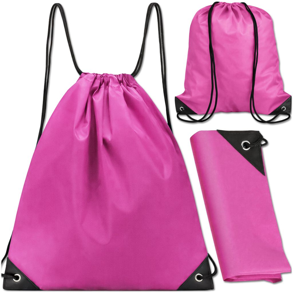 KRUMAD Schuhbeutel Reise mit Kordelzug, Leichter Stoffbeutel für Reise & Schule, Koffer Organizer für Schuhe, Sport & Urlaub, Rosa 34 x 43,5 cm
