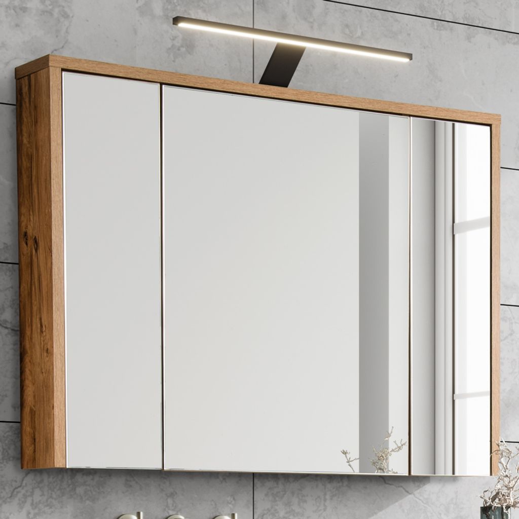 Badezimmer-Spiegelschrank mit Beleuchtung 100 cm breit Produktbild 