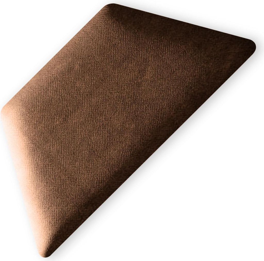 TAPHICEROS Halb Hex Wandpaneel Polsterpaneel, 30x15 cm, Oben/Unter, 1stk, ALOVA 59, Hellbraun, Wandkissen Halb Hexagon Wandpolster Kopfteil für Be...