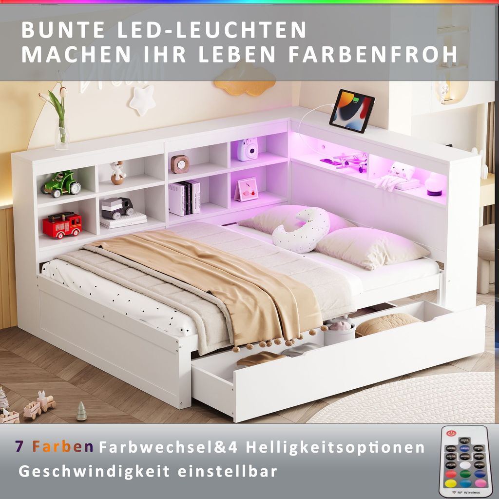MODFU Schlafsofa Tagesbett 140x200cm mit extra großen Produktbild 3