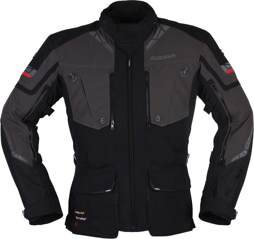 Modeka Panamericana 2 Motorrad Textiljacke, schwarz/grau, Short 4XL