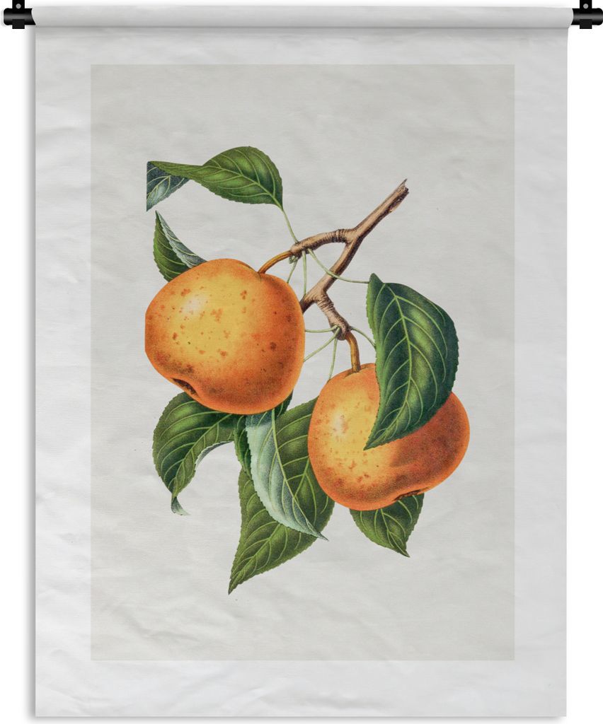 MuchoWow Wandteppich Wandbehang Orange - Blätter - Lebensmittel 90x120 cm Tapisserie Dekoration Wandtuch - Wanddeko