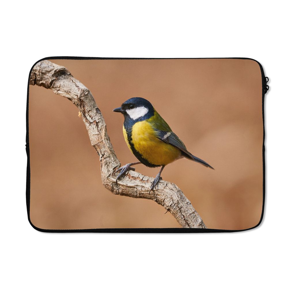 MuchoWow Laptop Hülle 13 Zoll Vogel - Kohlmeise - Zweige Laptoptasche - Laptophülle - Sleeve - Rundumschutz
