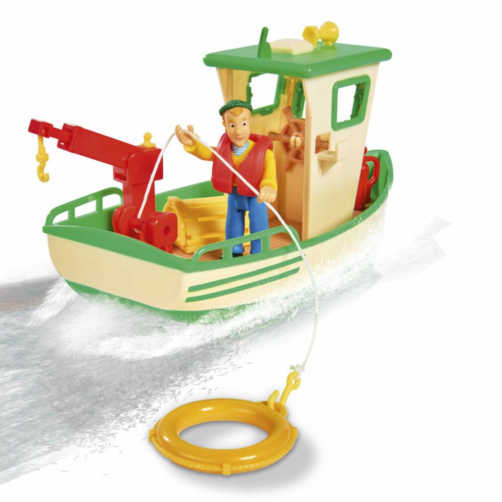 Simba Fireman Sam - Barca da pesca di Charlie con figura, Immagine del prodotto 