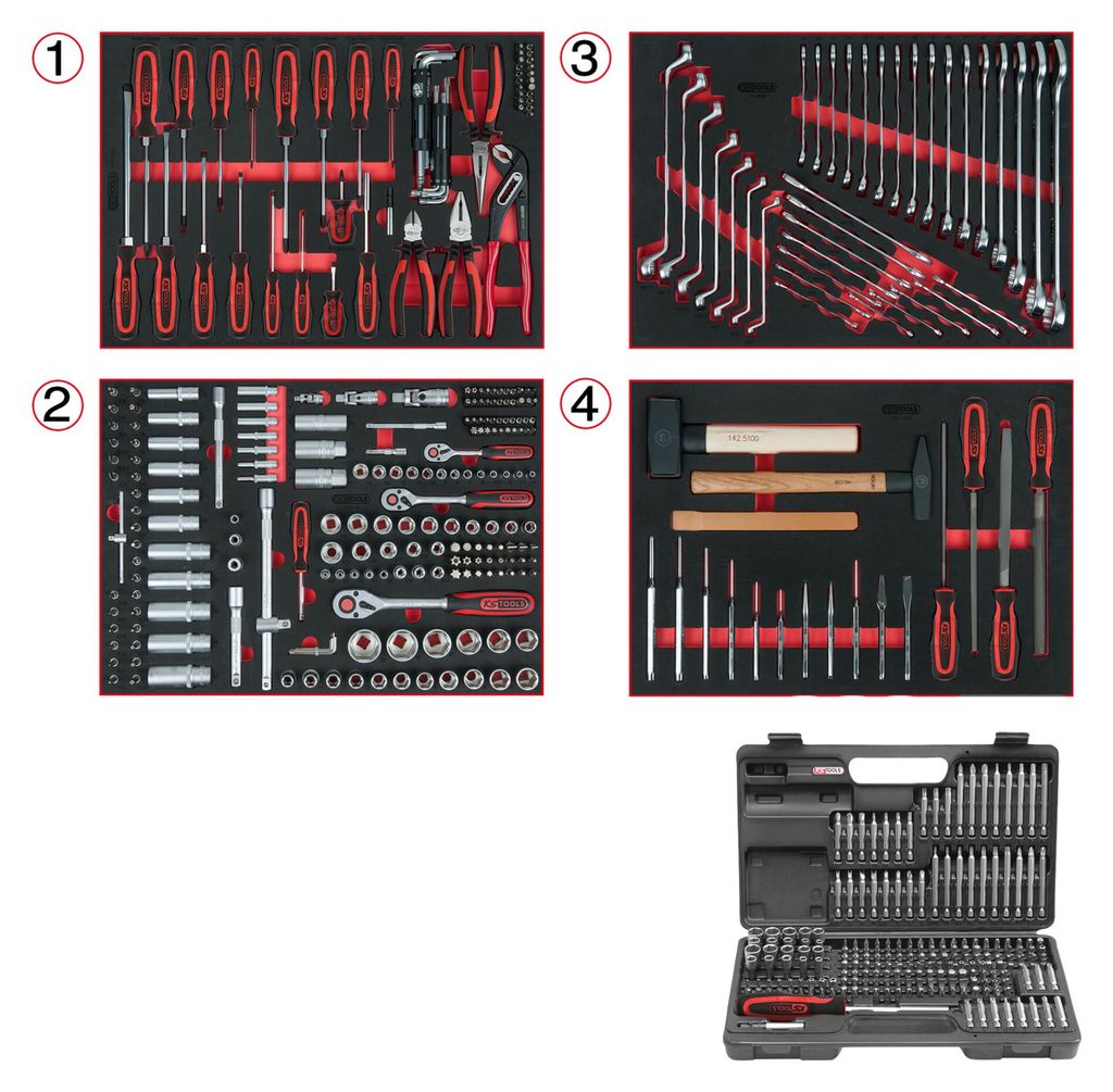 KS Tools Universal-Systemeinlagen-Satz für 4 Schubladen mit Produktbild 
