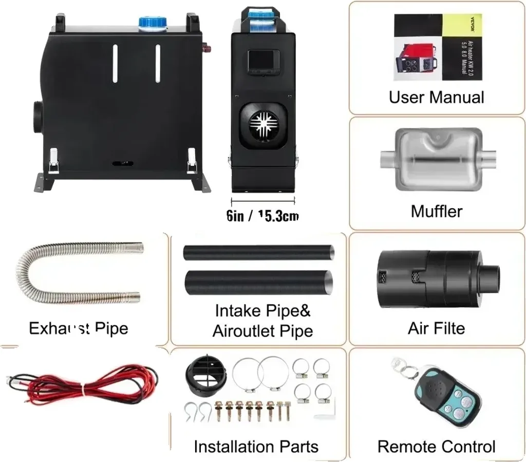 Chauffage Diesel 8KW pour Camping-Car et Fourgon Aménagé avec Écran Digital