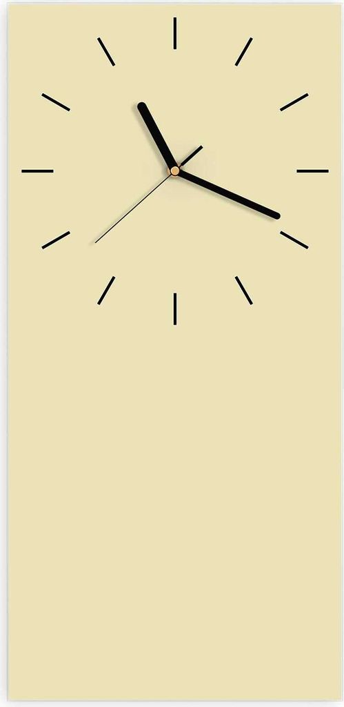 Wanduhr aus Glas mit Motiv Beiger Hintergrund- 30 x 60 cm - inkl. Aufhängesystem