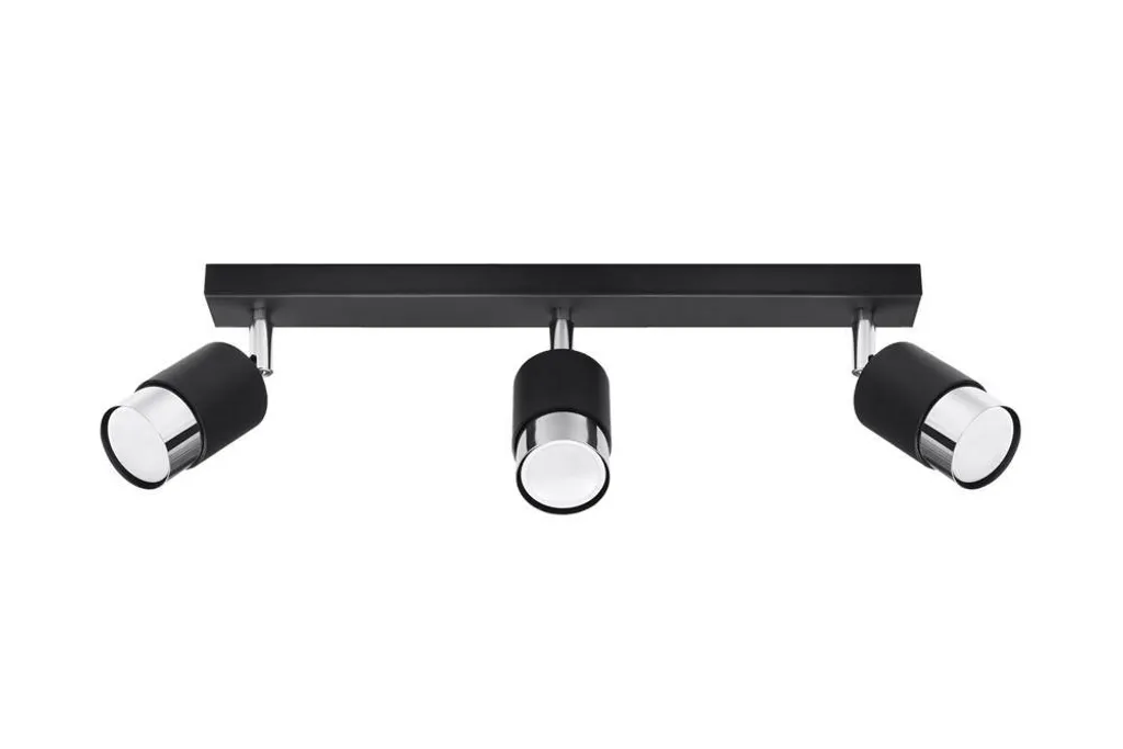 Offerta Lampada NERO 3 Nero Cromo | Qualità Sollux 3xGU10 Acciaio