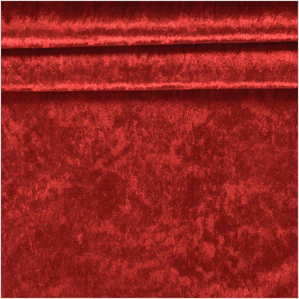 Samt-Stoff ab 0,5m Velvet Dekostoff Kostümstoff Panné Samt glänzend rot