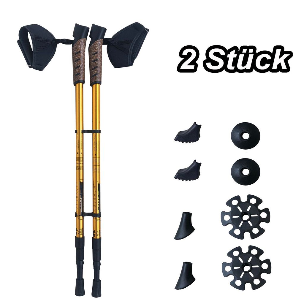 VOSSBACH® Alu Nordic Walking Teleskop Stöcke inkl. 12 Produktbild 