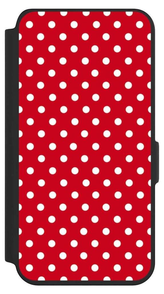 NIVOCASE Klapphülle für Samsung Galaxy S24 Handyhülle aus Kunst Leder NIVOflip schwarz Polka Dots Punkte Retro