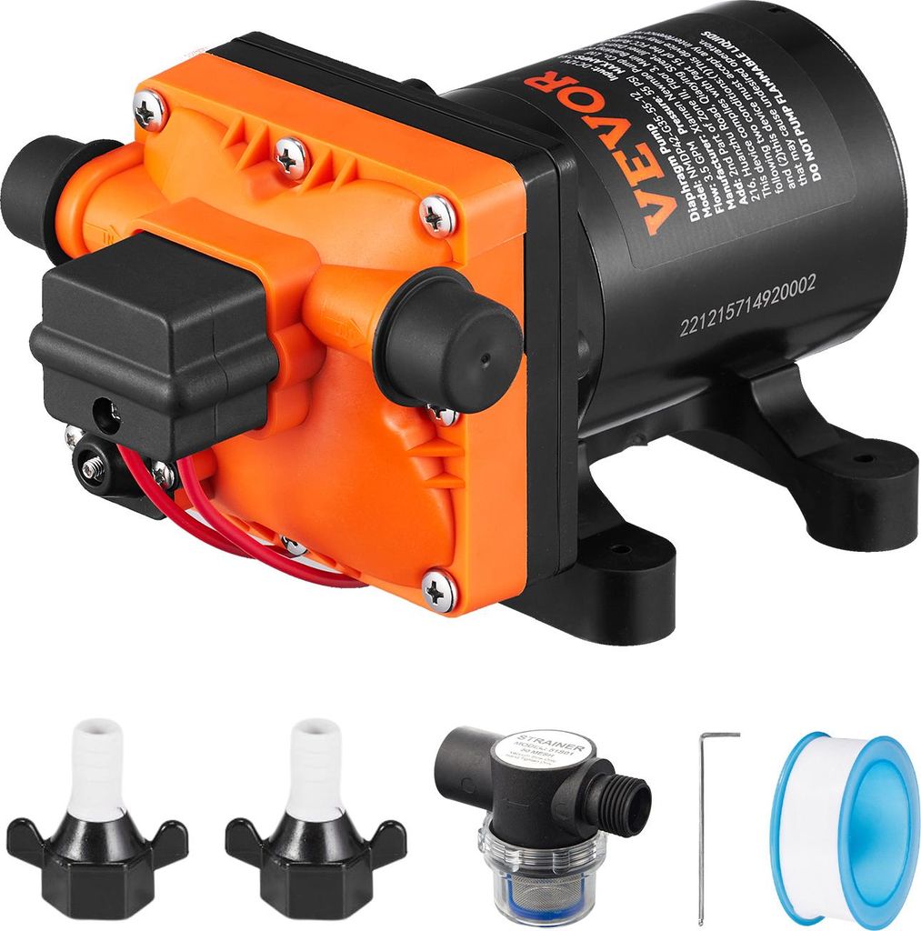 Pompa a membrana per acqua VEVOR, 12 V DC, portata 13L/min, Immagine del prodotto 