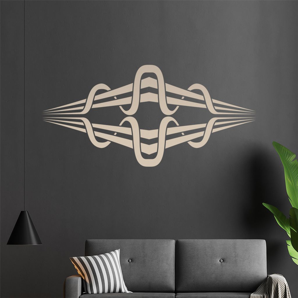 Tribal Wellen Wandtattoo in 6 Größen - Wandaufkleber Wall Sticker - Dekoration, Küche, Wohnzimmer, Schlafzimmer, Badezimmer