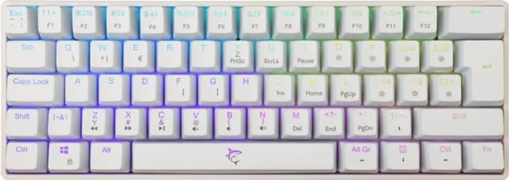 Clavier de jeu mécanique pour setup compact White Shark SHINOBI 2 blanc