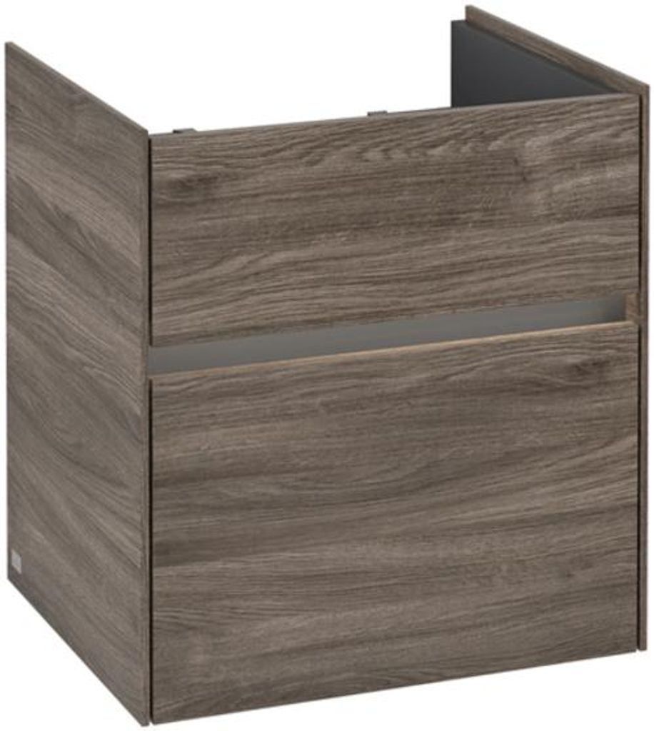 Villeroy & Boch Collaro Waschbeckenunterschrank, 2 Auszüge, Waschbecken mittig, mit integrierter Beleuchtung, 510x546x414mm, C007B0RK