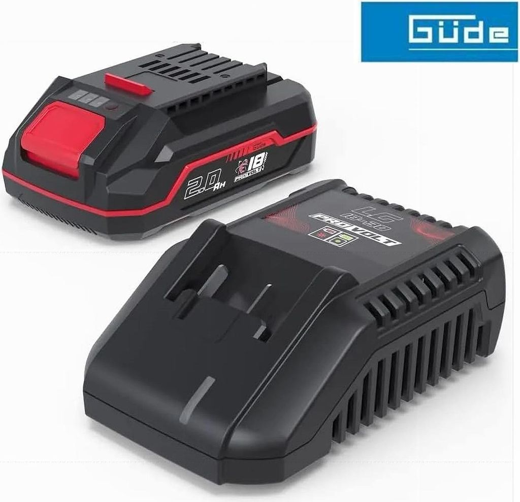 GÜDE Starterset Ladegerät + 18V E³ Systemakku 2.0 Ah LGAP 18-3020 P