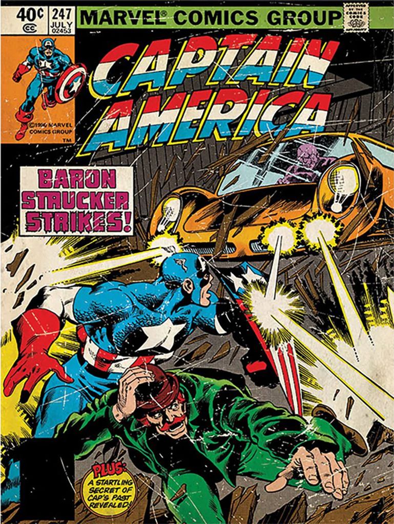 Captain America - Leinwanddruck "Baron Strucker Strikes" PM11238 (80 cm x 60 cm) (Bunt)