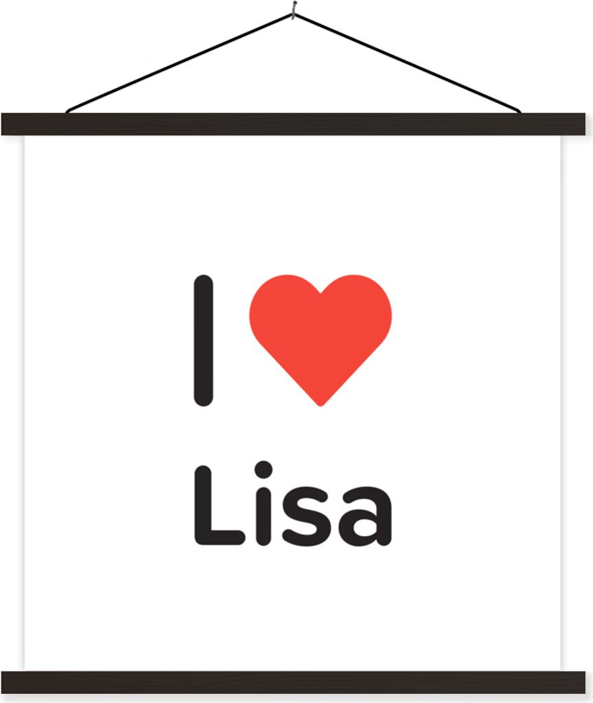 MuchoWow Textilposter Ich liebe - Lisa - Mädchen 60x60 cm mit schwarzem Rahmen - Posteraufhänger