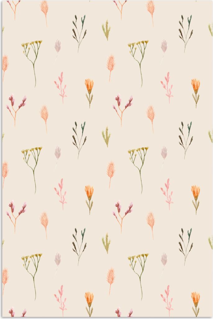 MuchoWow Poster Vintage - Pflanzen - Pastell 20x30 cm - Papierdruck