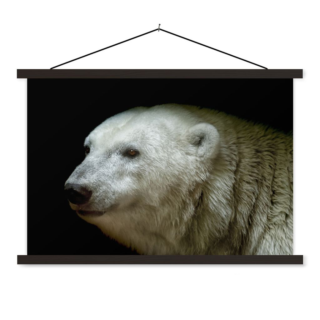 MuchoWow Textilposter Nahaufnahme Eisbär 120x80 cm mit schwarzem Rahmen - Wanddeko