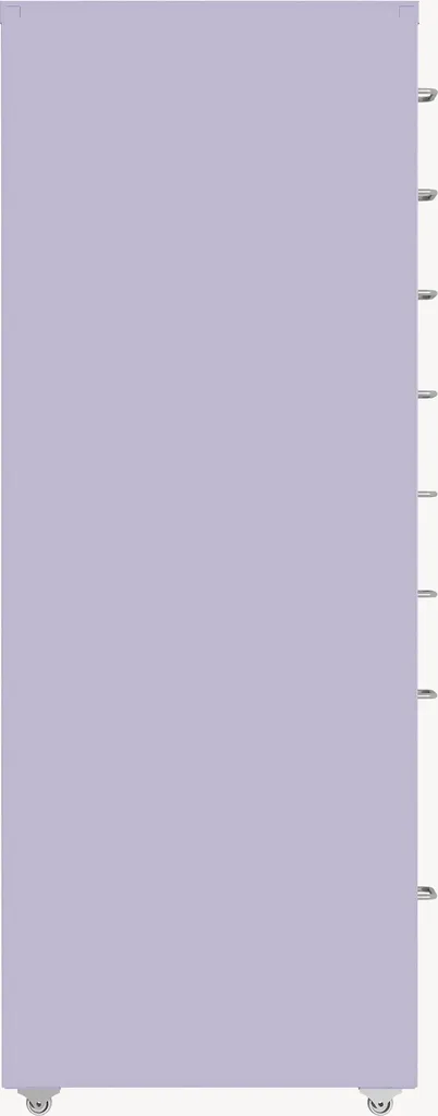 Caisson à roulettes Kökar violet avec 8 tiroirs en acier 109x28x41 cm