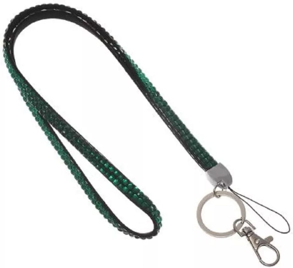 1x GRÜN Schlüsselband Umhängeband Lanyard 10mm Produktbild 
