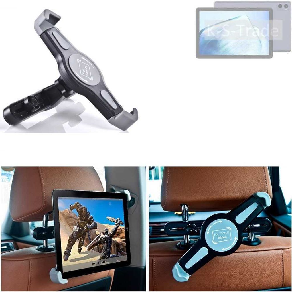K-S-Trade Tablethalterung kompatibel mit Cubot TAB 20 KFZ Kopfstützen Halterung 360° Auto Sitzhalterung Headrest Holder Halter Tablet PC Kopfstütze