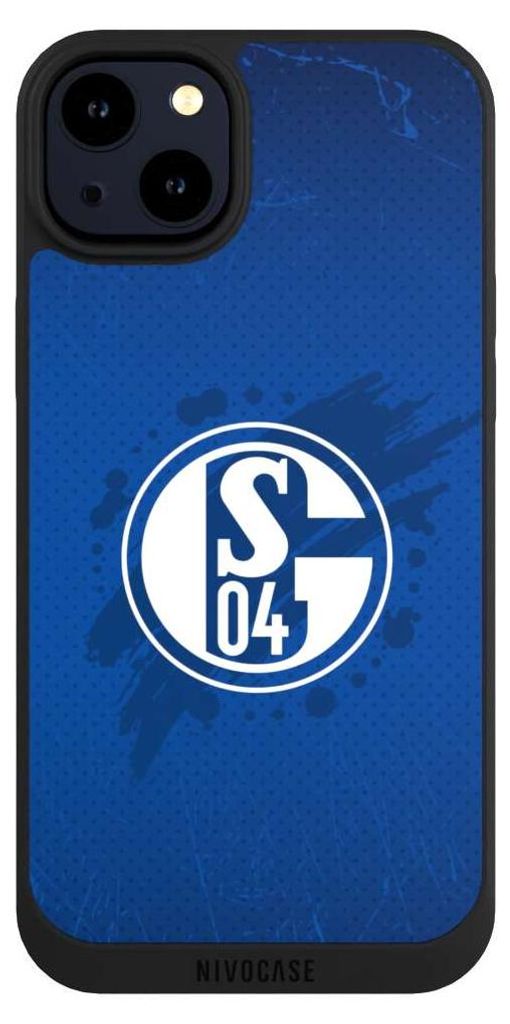 NIVOCASE Handyhülle für Apple iPhone 14 Plus Hülle NIVOpure Case Schwarz Bundesliga FC Schalke 04 Offizielles Lizenzprodukt