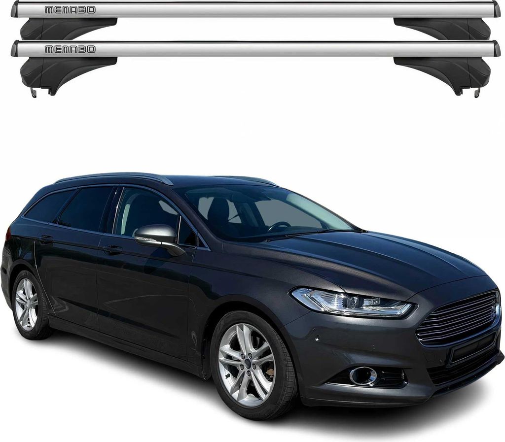 Menabo Dachträger Grundtäger für Ford Mondeo IV Kombi 2014-2022 Alu Silber 2 tlg