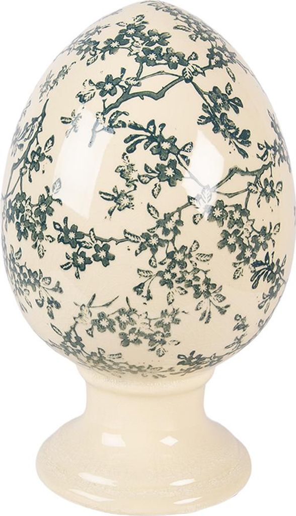 Clayre & Eef Dekorationsfigur Ei Ø 15x24 cm Gelb Keramik