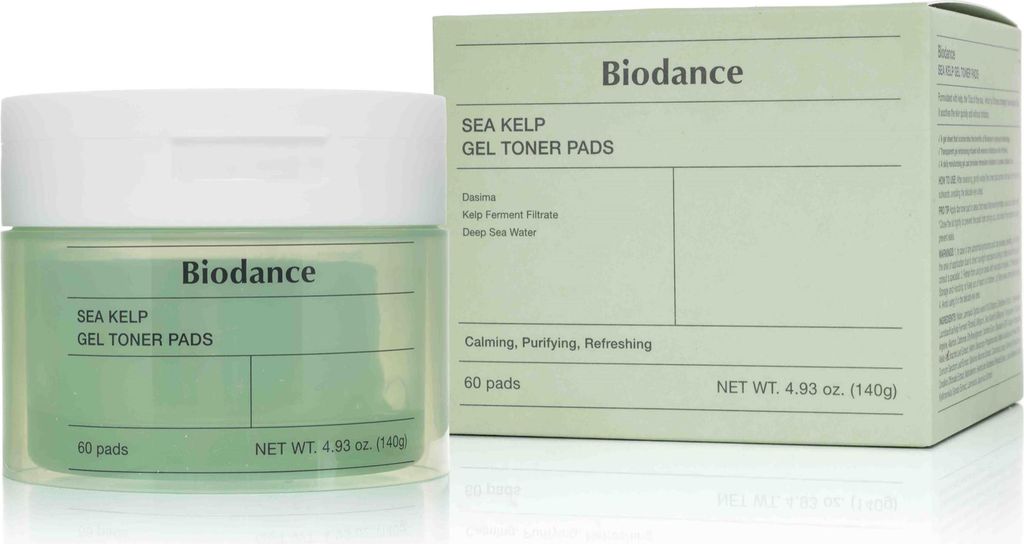 Biodance Sea Kelp Gel Toner Pads 140g – 60 Pads | beruhigende K-Beauty Gesichtspflege für empfindliche Haut, hydratisierend & talgregulierend
