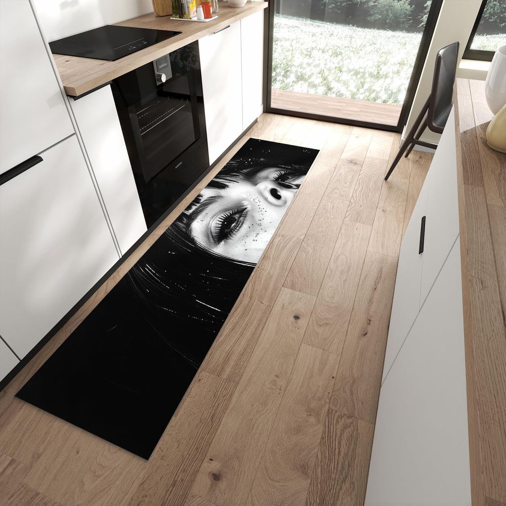 Küchenteppich 60x240cm rutschfest & abwischbar PVC Läufer - Mystischer Blick