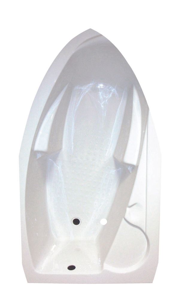 ONDEE ZEN – Badewanne FANY – Eckbadewanne 160 x 90 cm – ABS und 3 mm starkes, verstärktes Acryl – Weiß