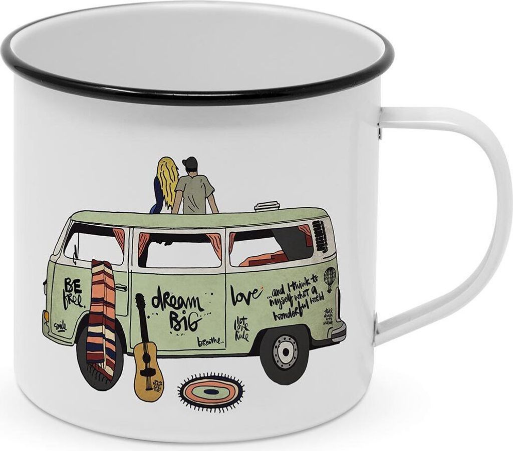 PPD Freiheit Happy Metal Mug, Henkelbecher, Kaffeebecher, Becher, Tasse, Metall, 350 ml, 604231