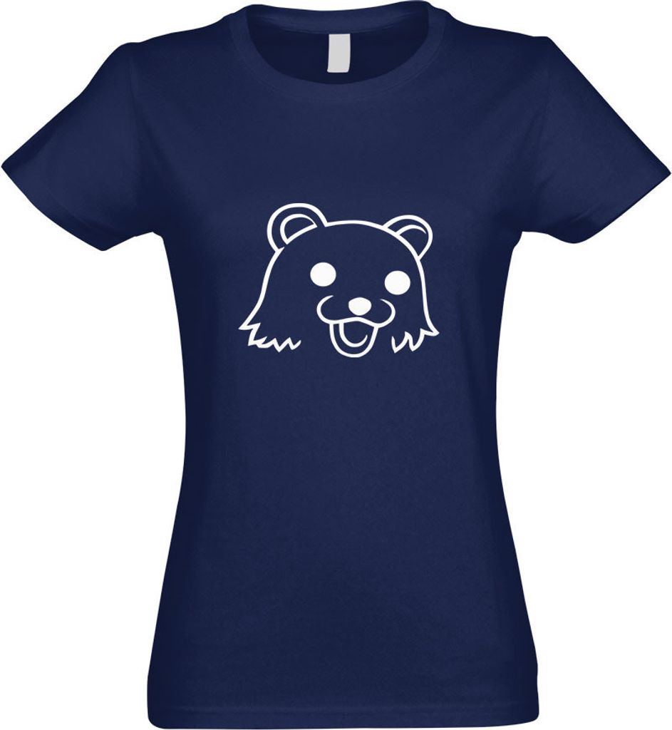 Kiwistar - T-Shirt tailliert - Damen - Navy - Pedobär - Pedobear - mit Motiv Bedruckt - Funshirt Design - Sport - Freizeit - Damen - XL