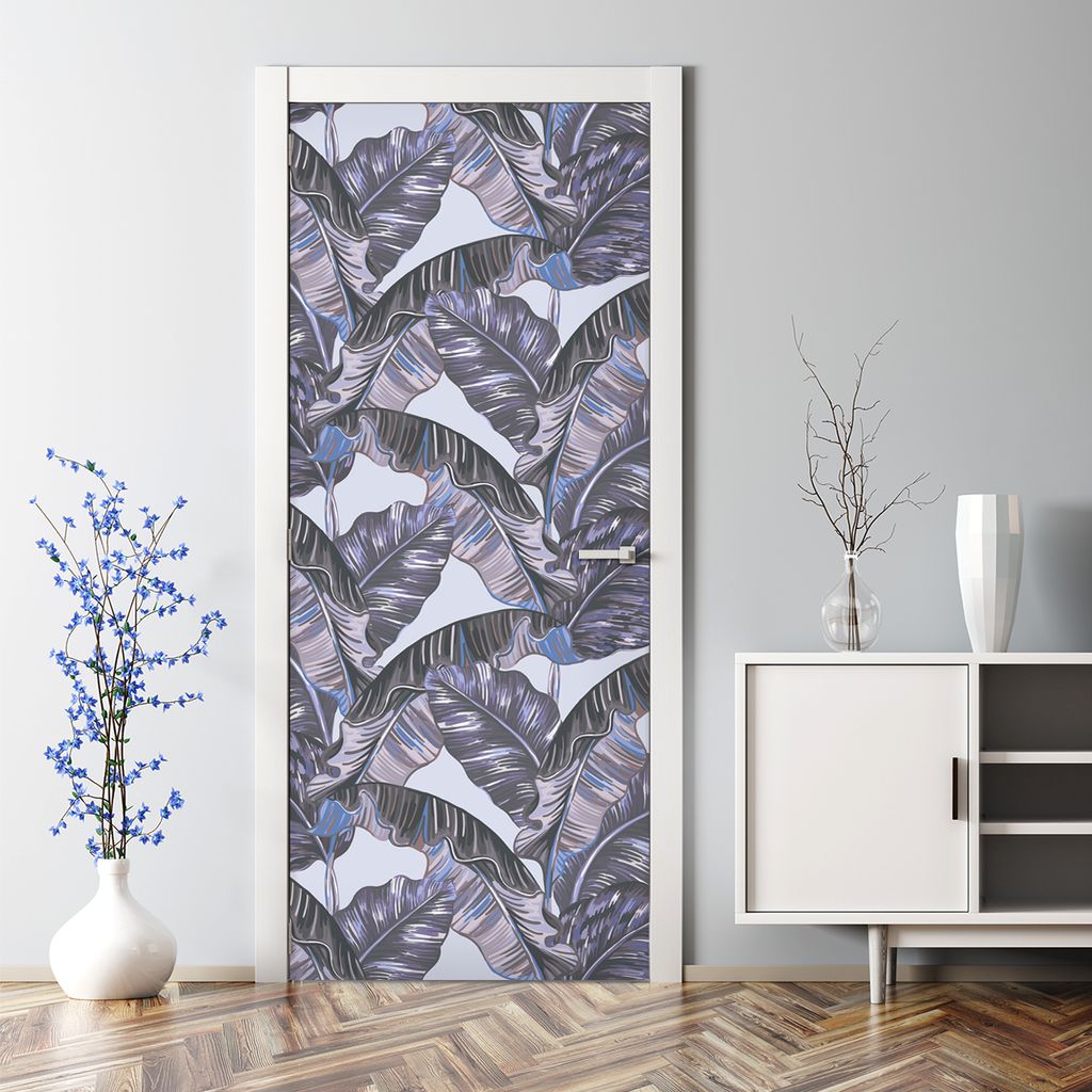 Dekorative Türposter Klebefolie selbstklebend Wandaufkleber Palmblätter Exotisch 85 x 200 cm