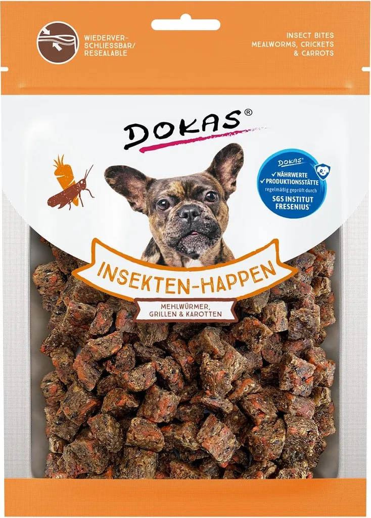 Friandises d'insectes Dokas pour chien - Worms & Grillons - 10 x 100g