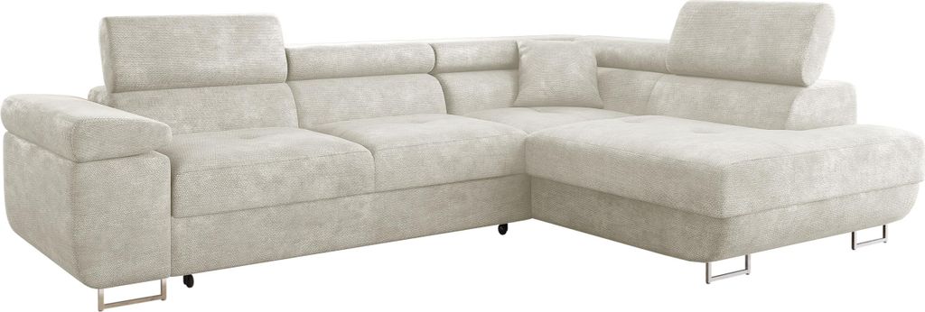MIRJAN24 Ecksofa Torezio, Stilvoll Eckcouch mit Bettkasten und Schlaffunktion, Moderne Schlafsofa (Lumo 55, Seite: Rechts)