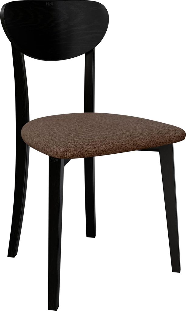 MIRJAN24 Stuhl Hugo New VII, Esszimmerstuhl aus Buchenholz, 47x48x86 cm (Holzfarbe: Schwarz, Stofffarbe: Soro 28)