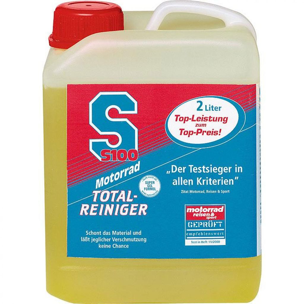 S100 Motorrad Total Reiniger 2 Liter Kunststoffkanister Produktbild 