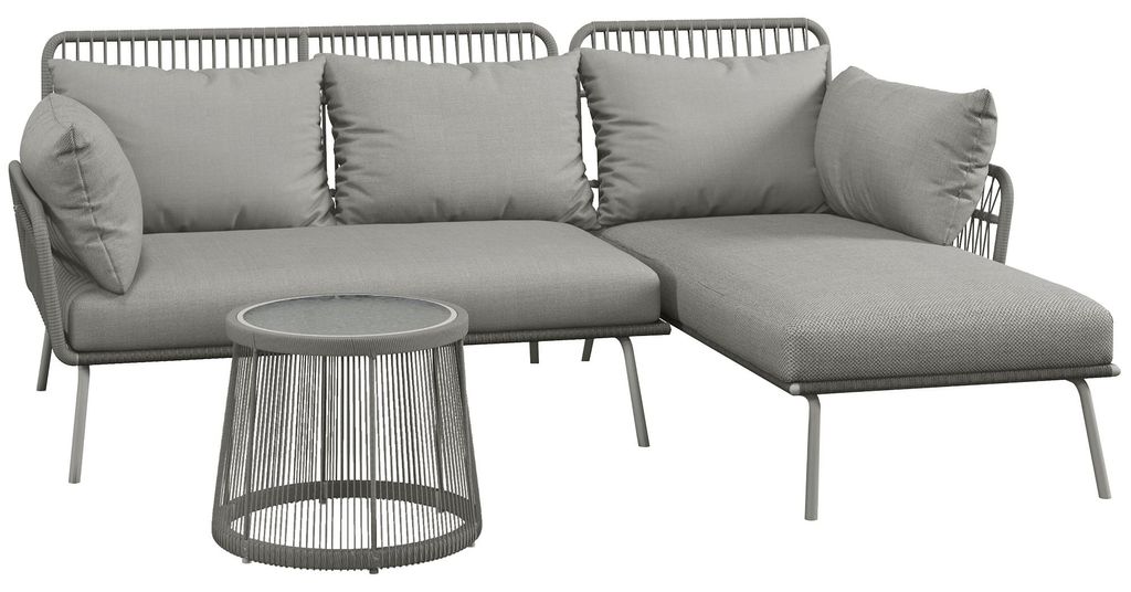 Outsunny Gartenmöbel-Set, Ecksofa & Beistelltisch, Produktbild 