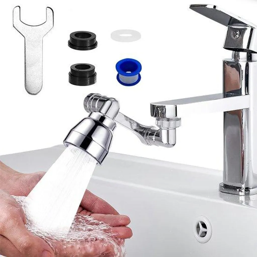 Robinet rotatif anti-éclaboussures 3 modes pour évier et lavabo fixe