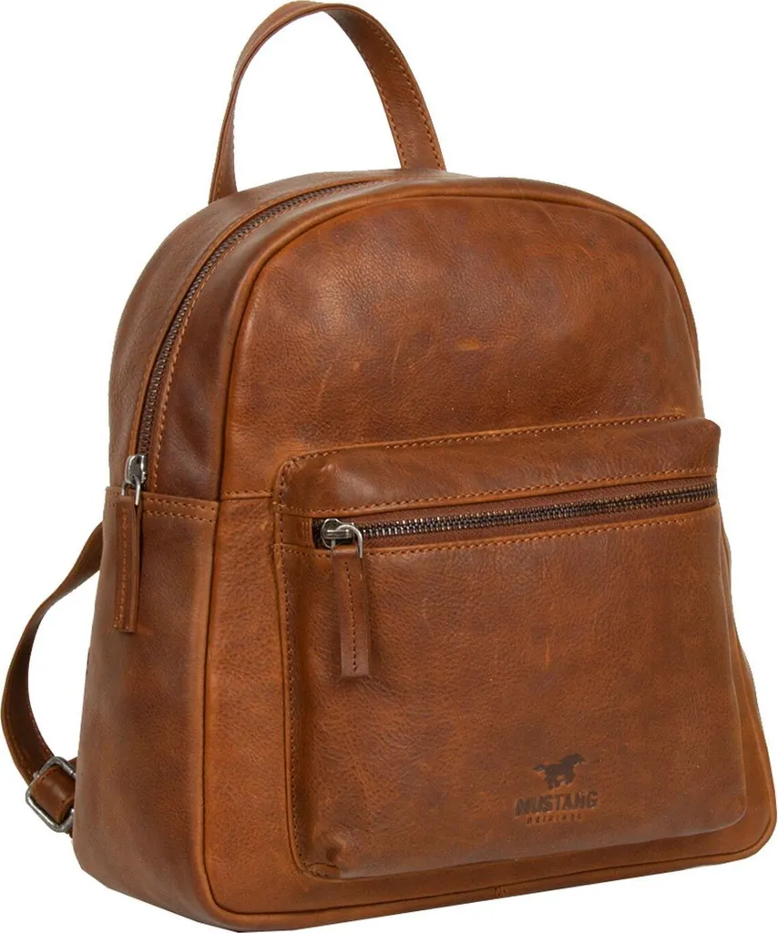 Sac à dos de loisirs Mustang en cuir marron clair - Modèle Memphis