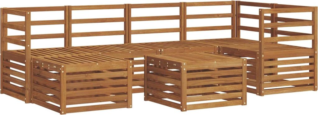 vidaXL Ecksofa Set 7 pcs Natur Massivholz Akazie