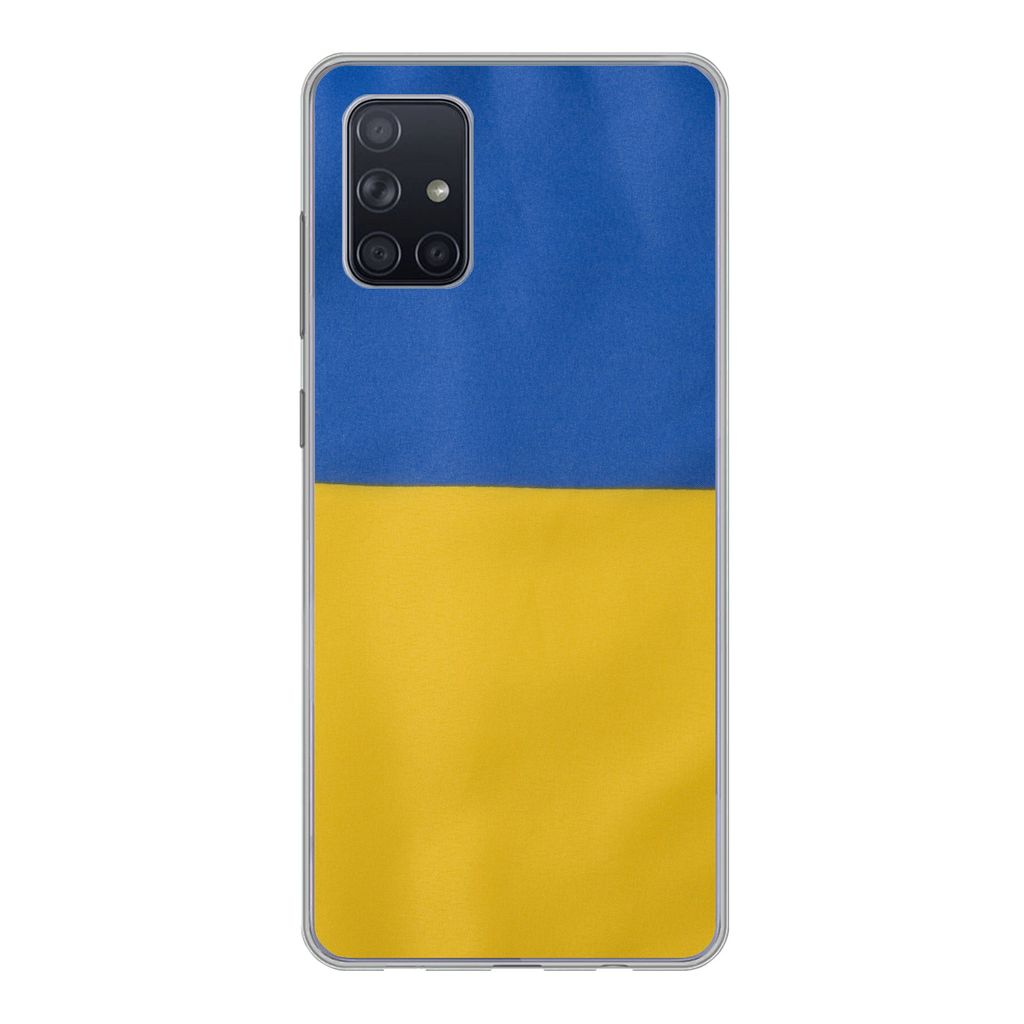MuchoWow Handyhülle Schutzhülle Hülle für Samsung Galaxy A51 5G Nahaufnahme der Flagge der Ukraine Silikon Softcase Handy Hülle - Abbildung