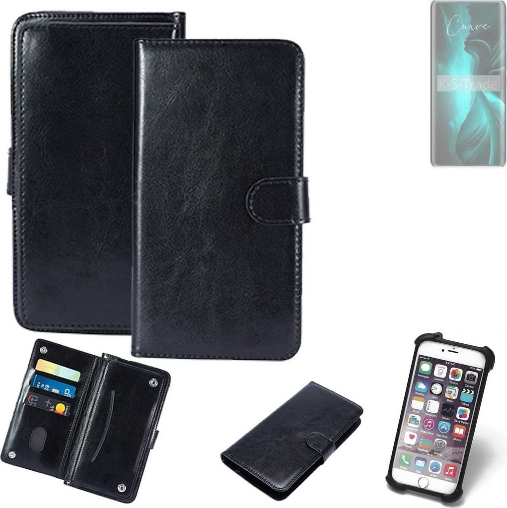 K-S-Trade 360° Hülle kompatibel mit Lava Blaze Curve schwarz Kunstleder Case BookCase WalletCase Kunstlederederhülle Handyhülle, Rundumschutz